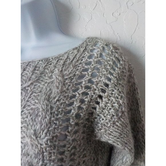 Berretti Italy Beige Marled Sweater Women Small Cable Knit Wool Alpaca Acrylic - Picture 11 of 11